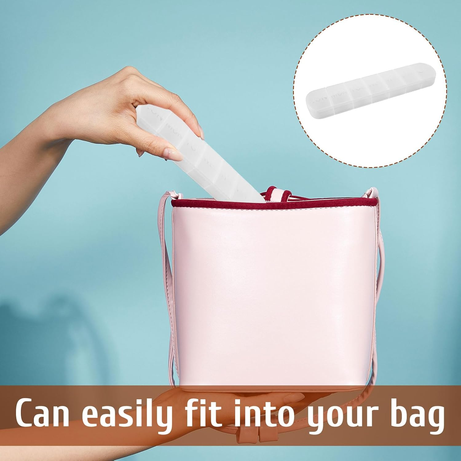 Pill Organiser 7 Day, 2Pcs Tablet Organiser, Medicine Organiser, Weekly Pill Organizer, Travel 7 Days Medicine Box, Plastic Storage Box, Small Pill Container, Vitamin Planner (Black/Transparent)