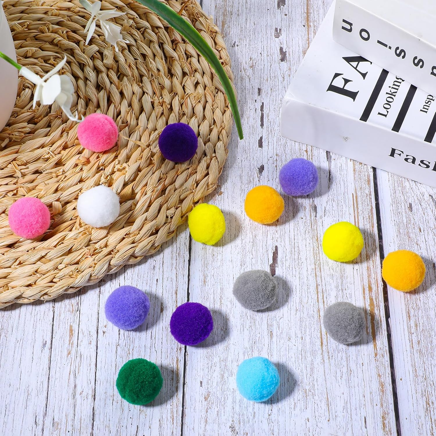 Pack of 50 Felt Balls for Cats 2.5 Cm Pompoms Balls Cat Toy Colourful Pom Poms Soft Plush Cat Balls Indoor Cat Interactive Pom Poms DIY Creative Craft Small Pom Poms (Multi-Colour) image number 1