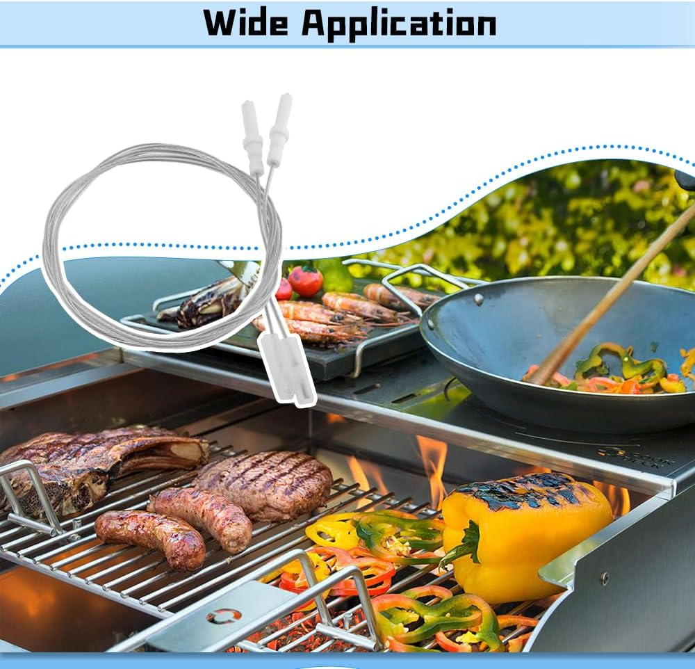 Mtsooning 2PCS Igniter Ceramic Electrode, 900Mm/35.43Inch Ignitor Wire and Ceramic Electrode Assembly for BBQ Grill Heater BBQ Igniter Electrode, Ceramic Height 40Mm/1.57Inch image number 3