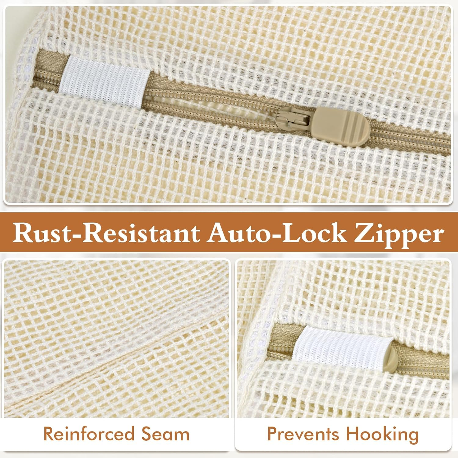 Natural Cotton Mesh Laundry Bags 12X16" 3-Pack,Gentle Wash for Lingerie, Baby Clothes & Travel Essentials image number 5