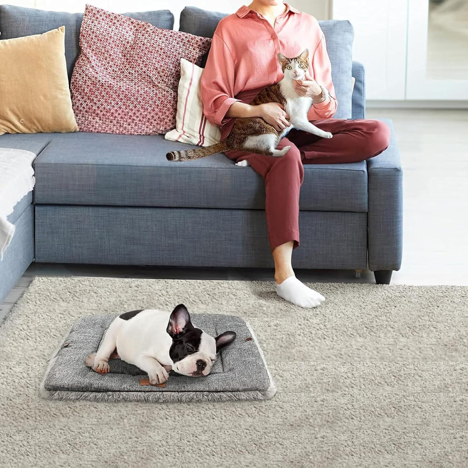 Roolisspa Cat Bed Small Dog Bed Self Warming Heating Cat Dog Mat Thermal Pet Pad for Indoor Outdoor Pets image number 2