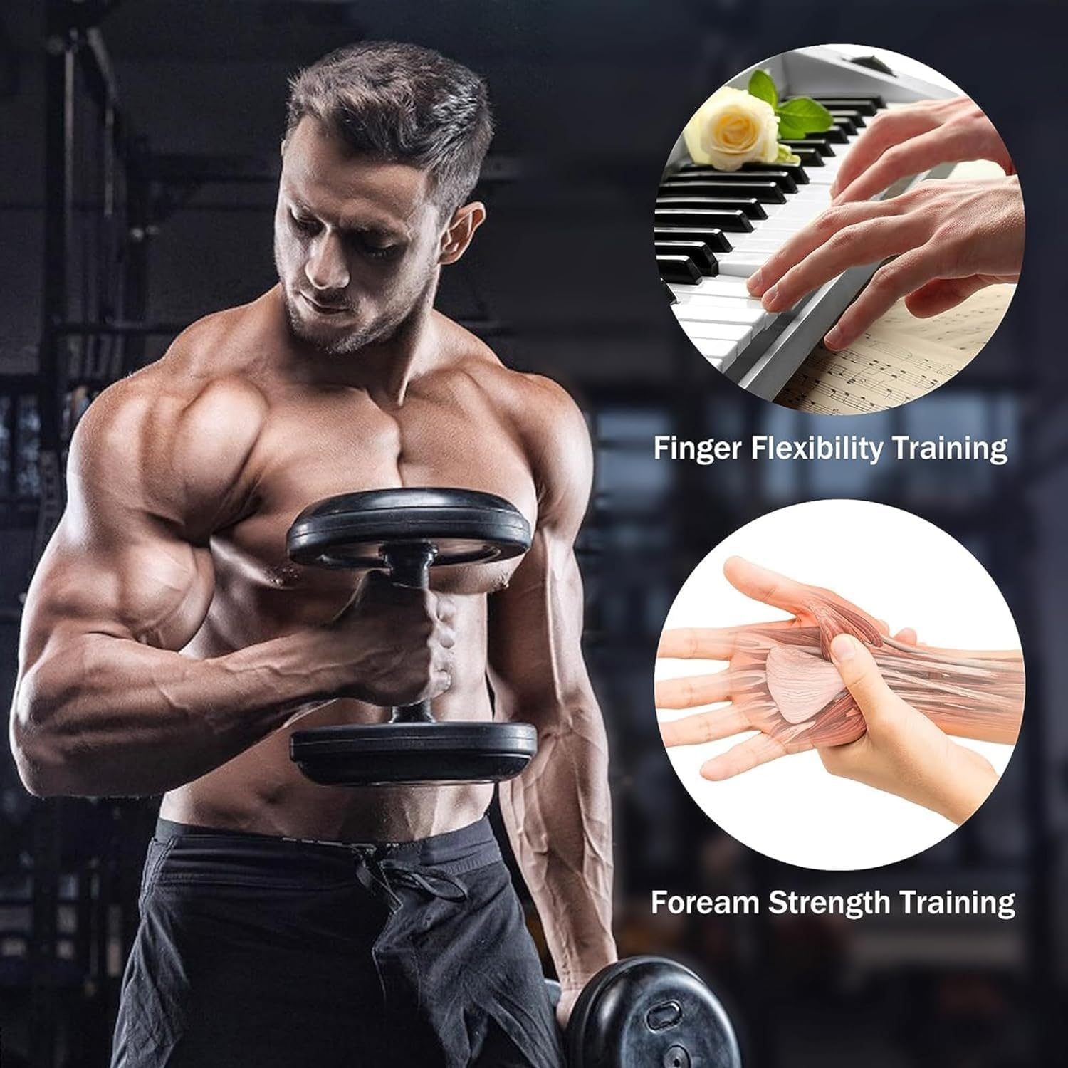 Silicone 5-Finger Finger Trainer Grip Strength Trainer Finger Strengthener, Hand Strengthener, Adjustable Hand Strength, Pain Relief Arthritis (Black + Gray, 2) image number 1