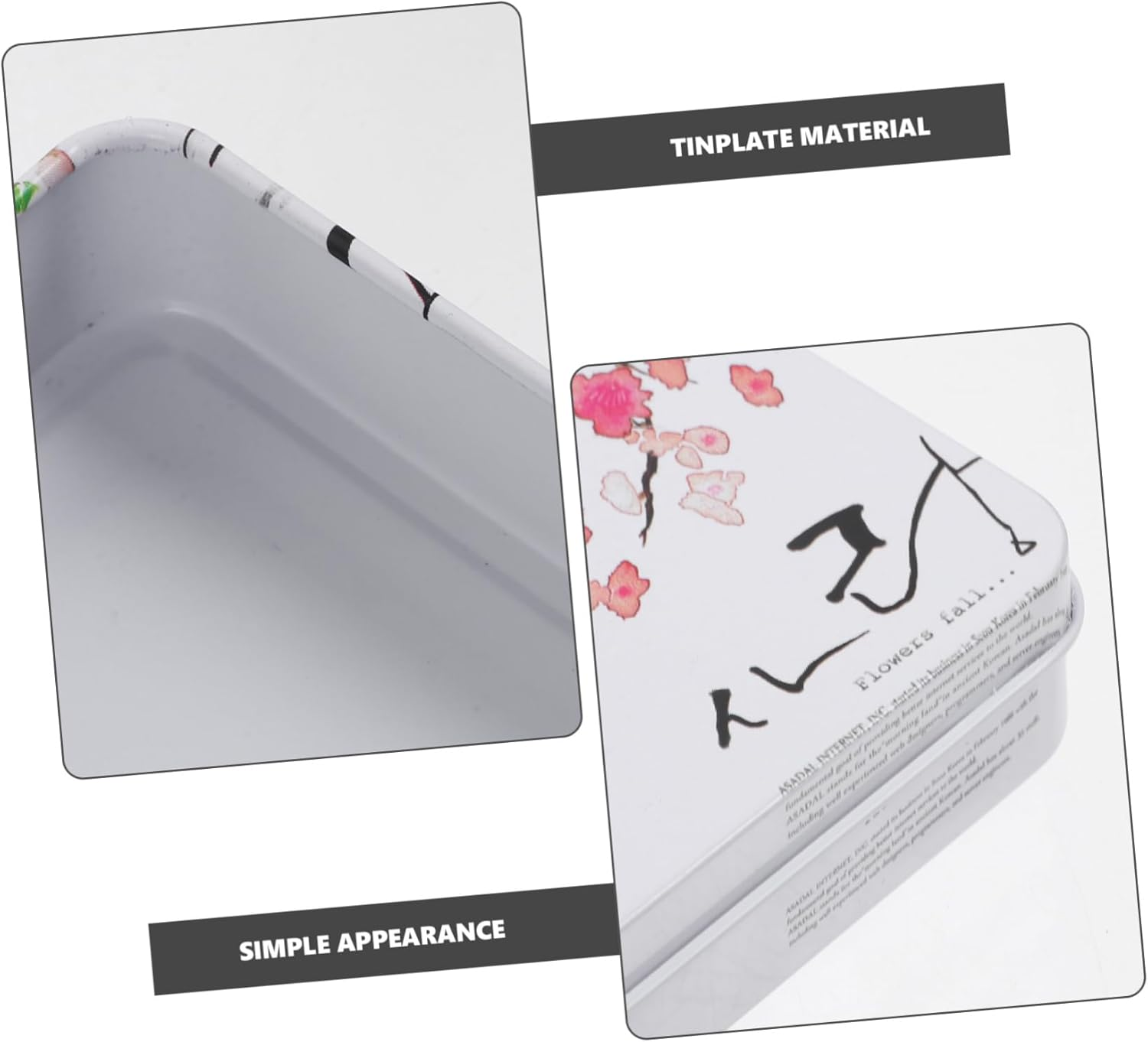 Rectangular Tinplate Storage Box Candy Container Print, Retro Metal Jewelry Organizer Case for Desktop Craft Storage and Biscuit Packaging image number 5