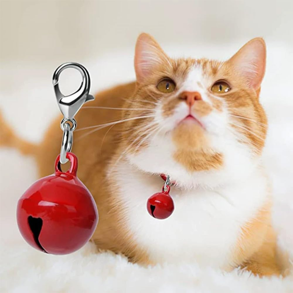 10 Pcs Cat Dog Collar Bells, Jingle Bell for Cat Collar, Dog Collar Charms, Colourful Pet Small Bells with Clasps, Pet Collar Accessories, Festival Party DIY Crafts Decoration for Dog Cat Pet image number 1