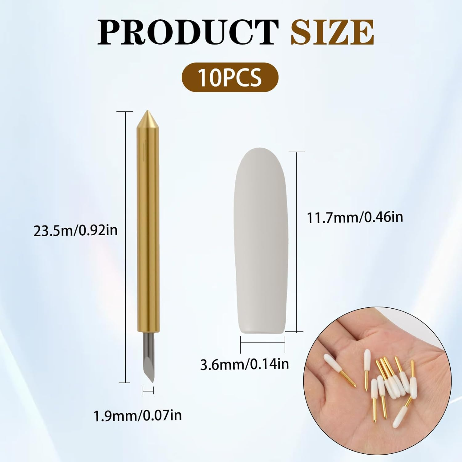 10PCS Premium Fine Point Blades Compatible with Maker 4/Maker 3/Maker/Explore 4/Explore Air 3, Industrial White Packaging Titanium Tip for Glitter Vinyl Cardstock HTV Vellum image number 4