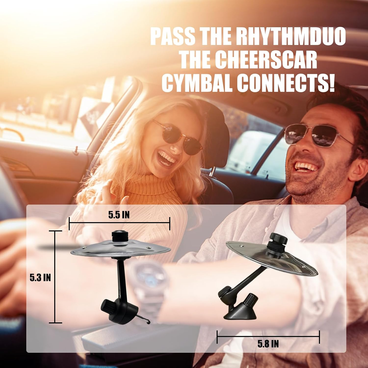 Car Cymbal, Car Crash Cymbal Air Vent - Easy Clip-On Mini Cymbal for Car Dashboard.Cool Car Interior Accessories for Entertainment(Silver) - C-Black image number 7