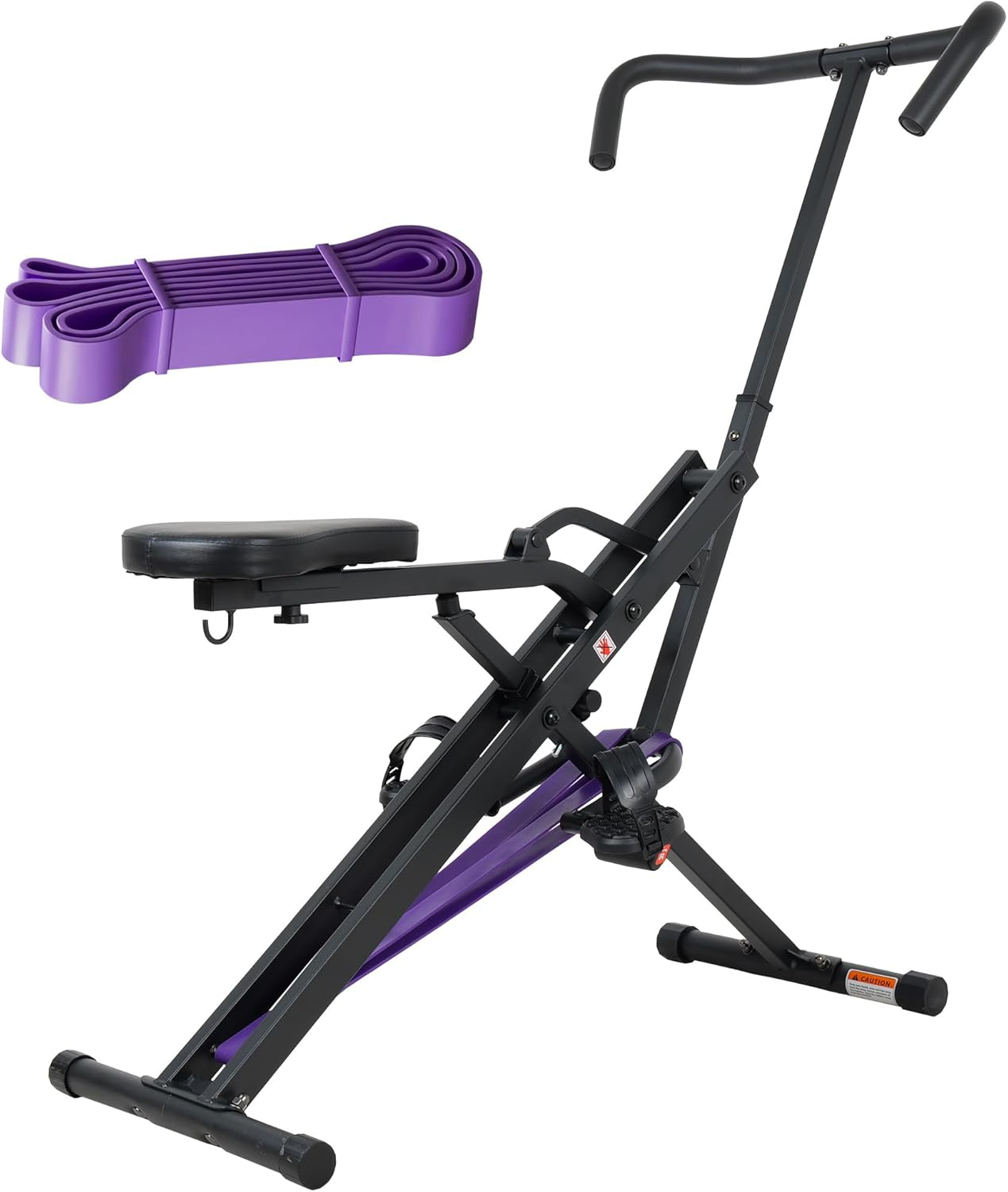 Leikefitness Squat Machine for Leg, Black Fitness Machine for Botty Glutes Butt Thighs Squat Assist Trainer 2 in 1 Ride & Rowing Machine for Home