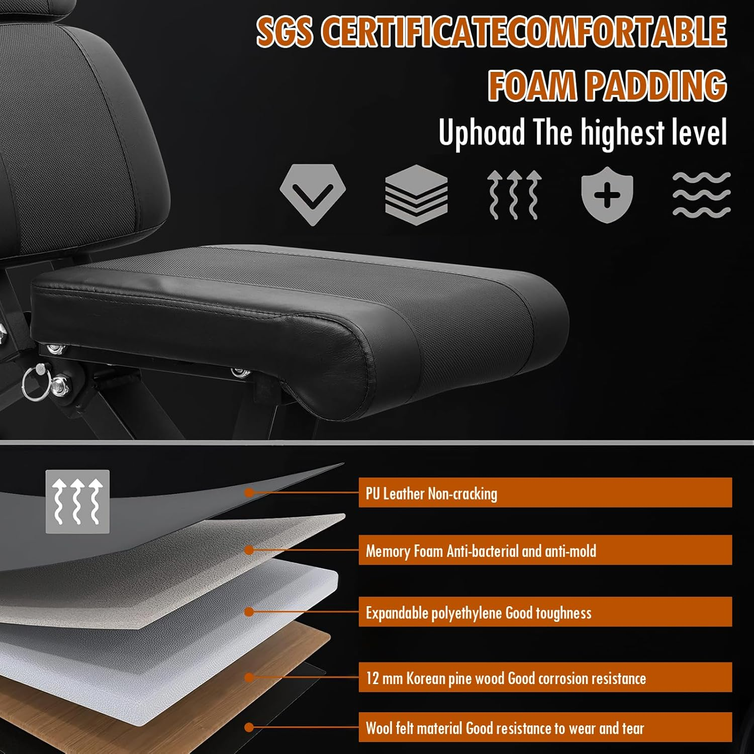 Adjustable Weight Bench Full Body Workout Multi-Purpose Foldable Strength Training Benches Decline Incline Bench for Home Gym image number 5