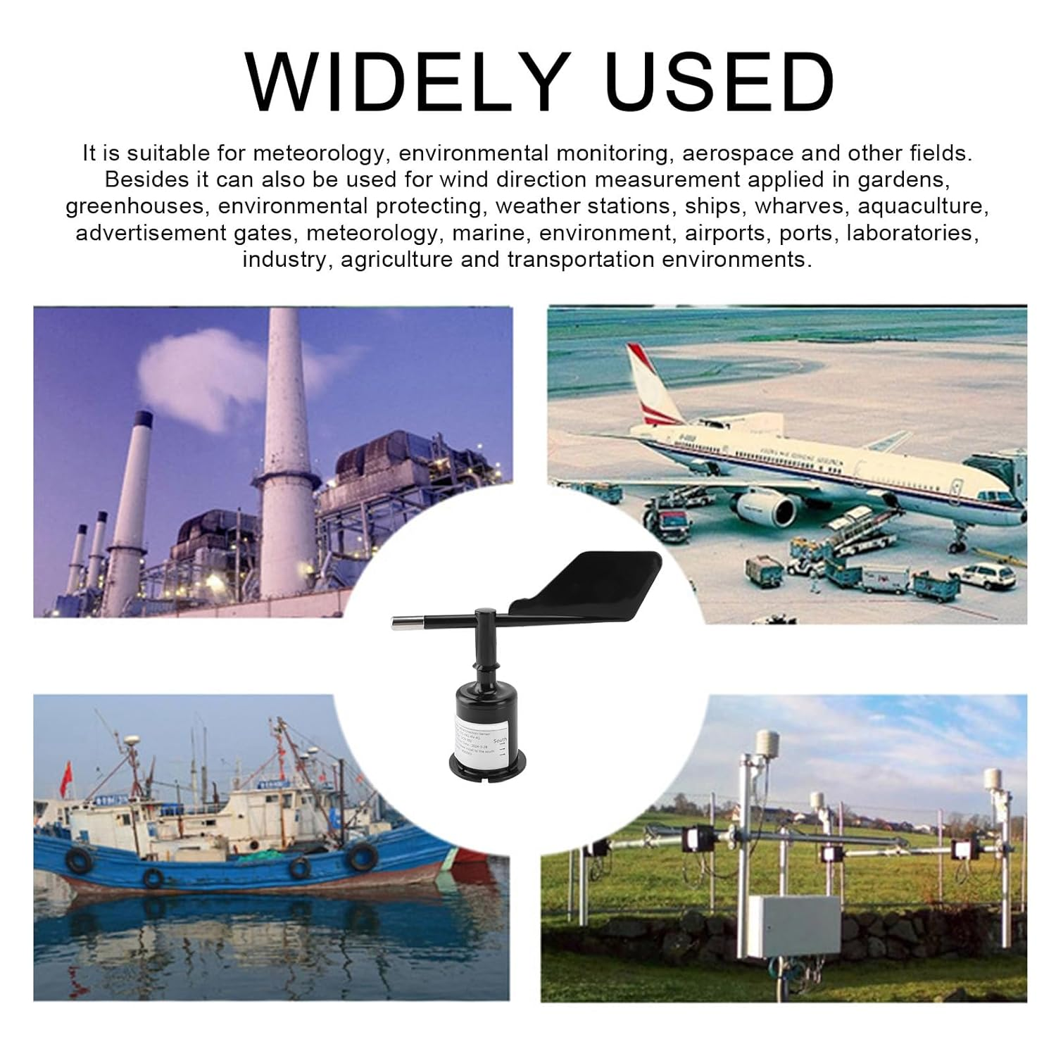 Fafeicy Wind Direction Sensor, 360 -Step Wind Measure Cover DC9&ndash;30V for Meteorology