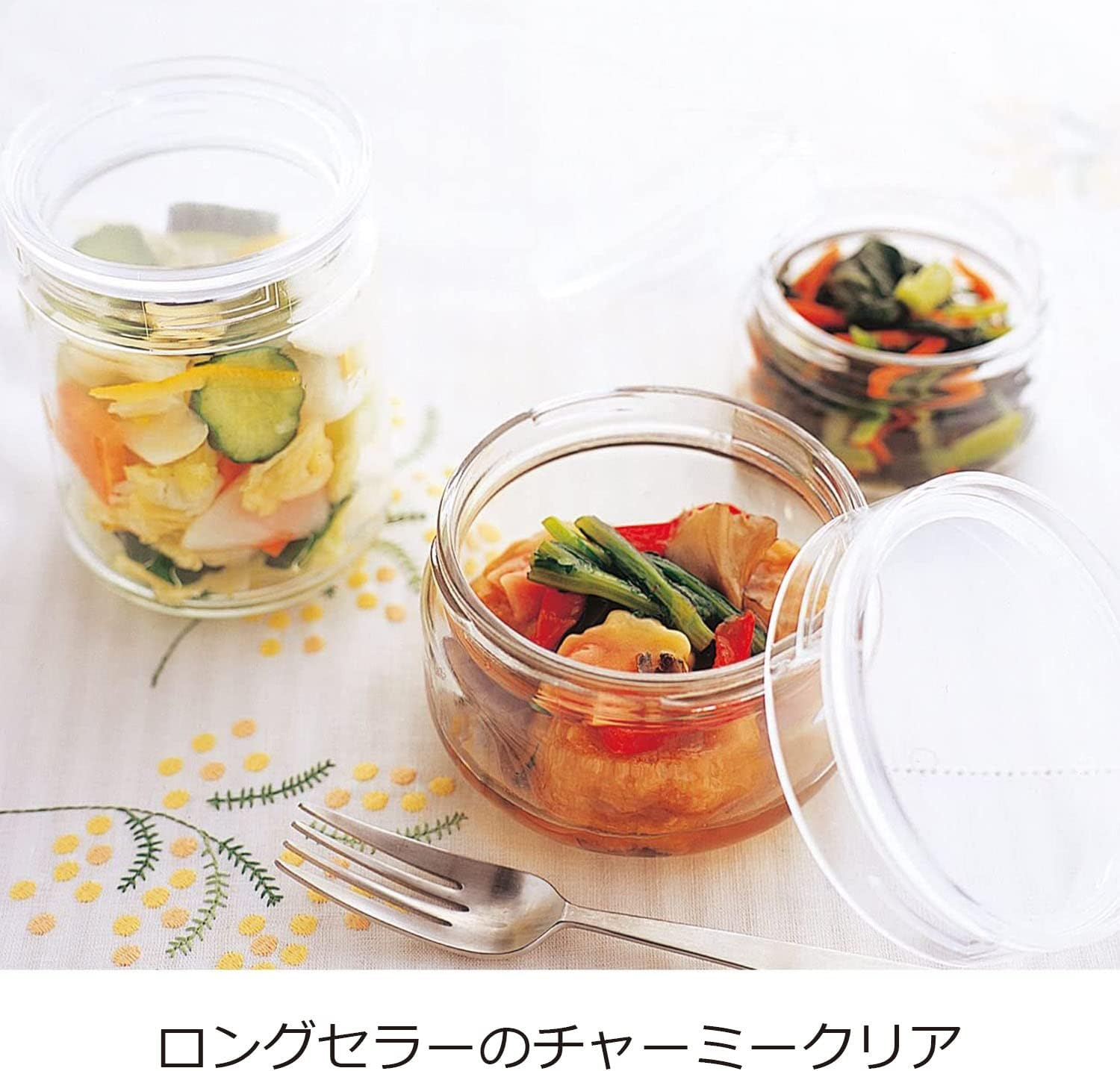 Seisho 221152 Ceramate Storage Container, Glass Canister, 20.3 Fl Oz (600 Ml), Charmy Clear, S1, Made in Japan