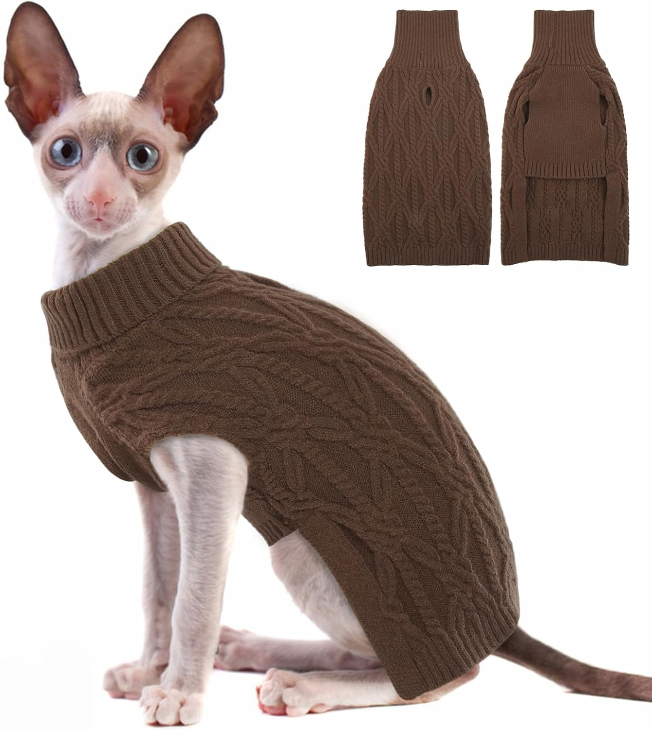 Cats, Dog Jumper, Winter Warm Dog Jumper, Coat, Jacket, Vest, Puppy Clothing, Dog Jumper, Christmas Dog Coat, Small Dogs, Chihuahua Jumper (Grey, XS) image number 2