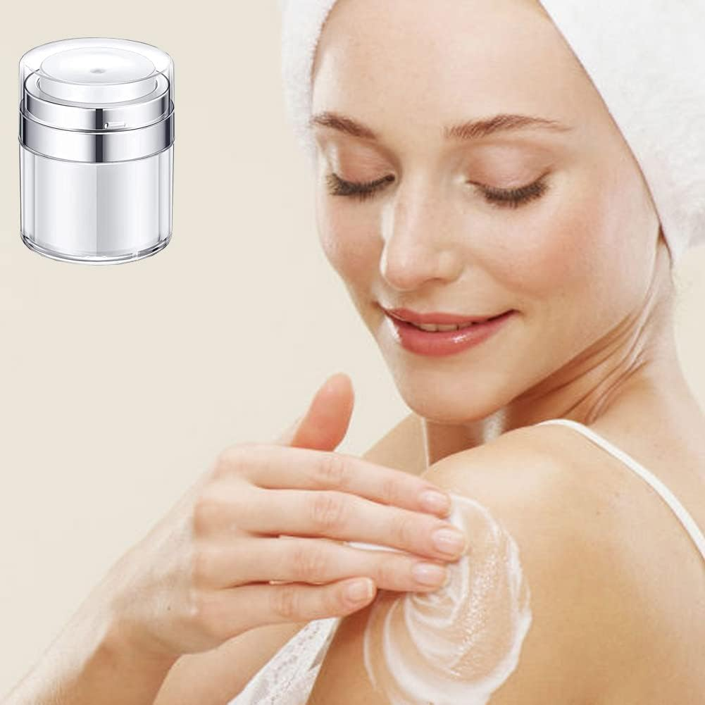 4PCS Airless Pump Jar, Betterjonny 15Ml/30Ml Refillable Moisturizer Dispenser Portable Lotion Cream Jars Vacuum Bottle Travel Cosmetic Jar Air Pump Container for Women Men image number 1