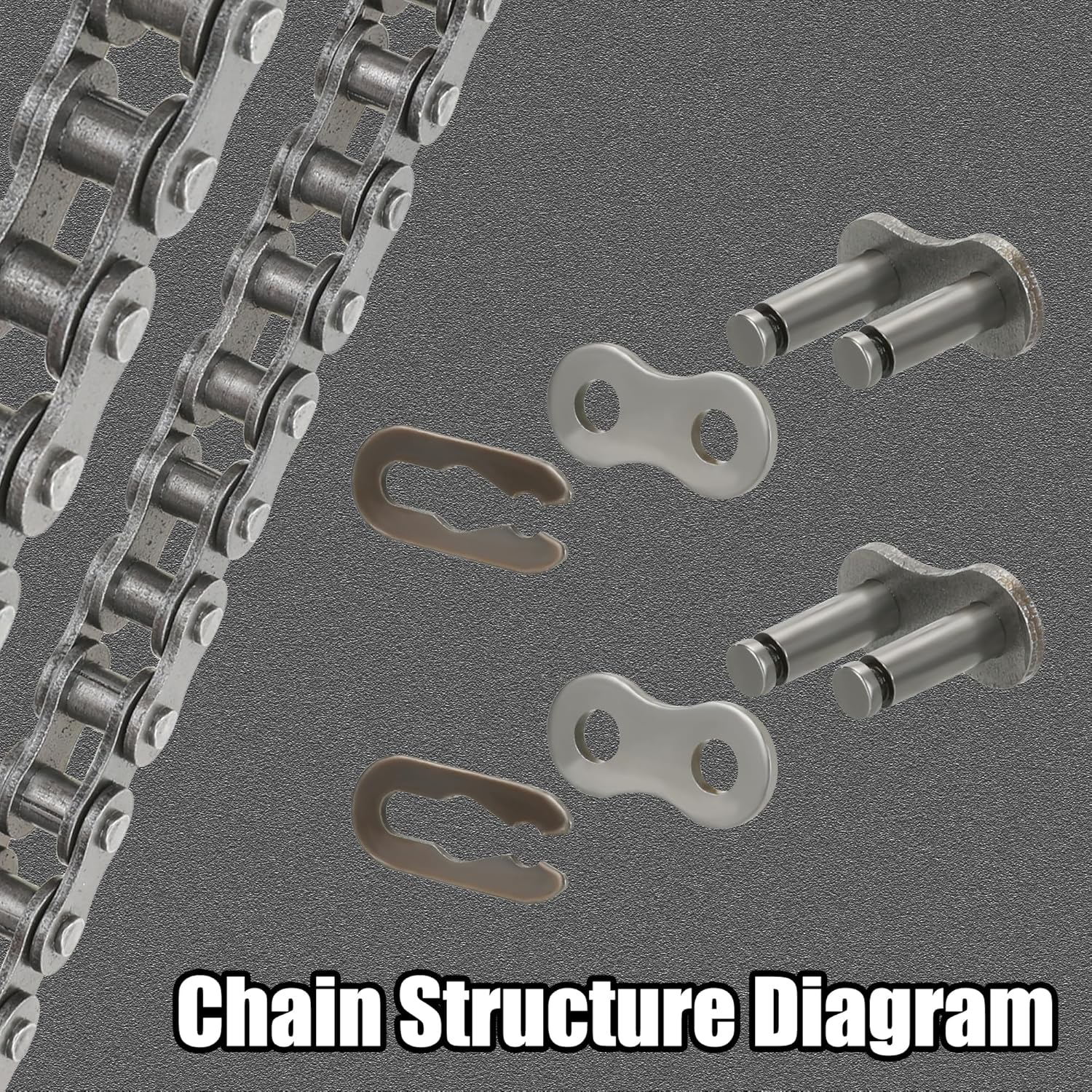 YOXUFA #35 Chain for Mini Bike Coleman CT100U CC100X Baja Doodle Bug DB30 Motovox MBX10 MBX11 Mega Moto MM-B80 105Cc Predator 79Cc 97Cc 100Cc Engine Powersports Parts with Chain Breaker - 140 Links image number 6