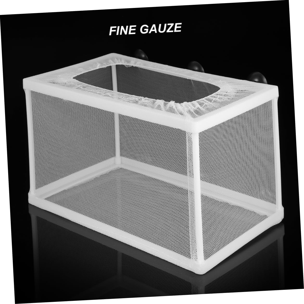 INOOMP 2Pcs Large Fish Net for Hatchery Fry Incubator with Suction Cups, White Mesh Separation Box for Aquarium Breeding Tanks, Suitable for Small Fish and Fry Aquatic Pets image number 1