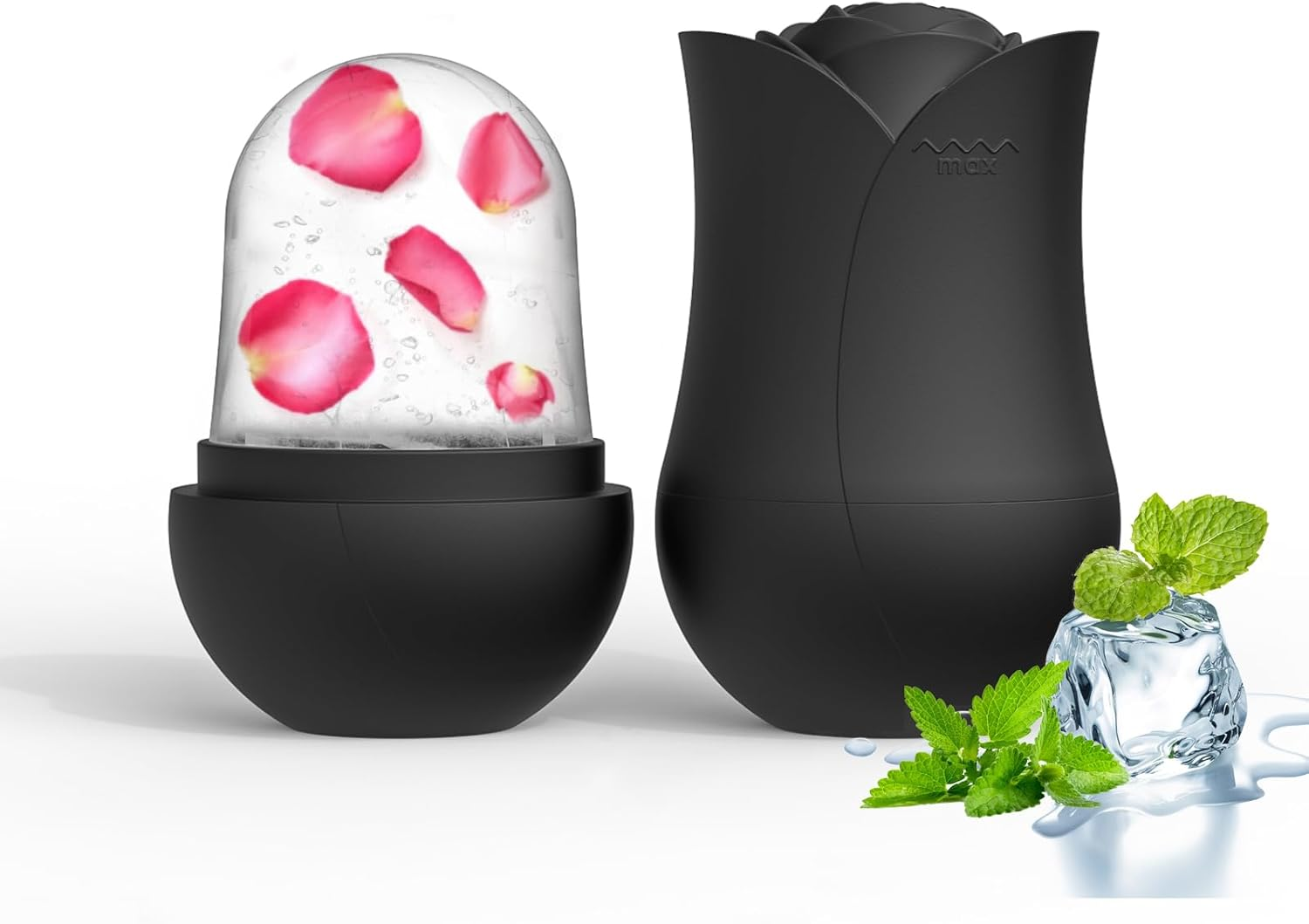 Roseflower Facial Ice Roller, Rose Top Ice Roller for Face and Eyes, Reuseble Silicone Ice Mold for De-Puff, Reduce Redness, Shrink Pores, Sunburn Repair, Face Massage, Birthday Holiday Beauty Gift