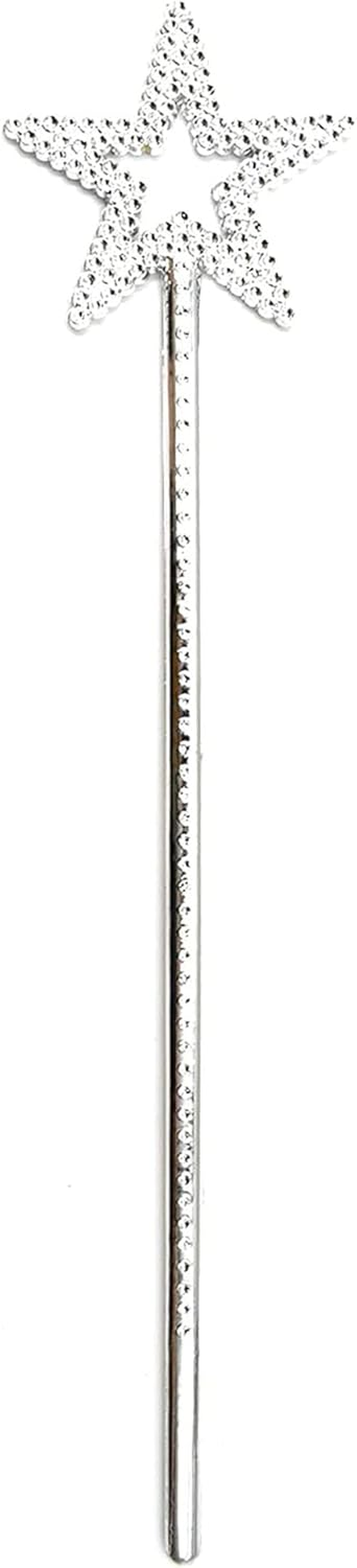 UOUYOO Silver 13 Inches Star Wand Princess Fairy Plating Silver Star Wands for Halloween image number 6