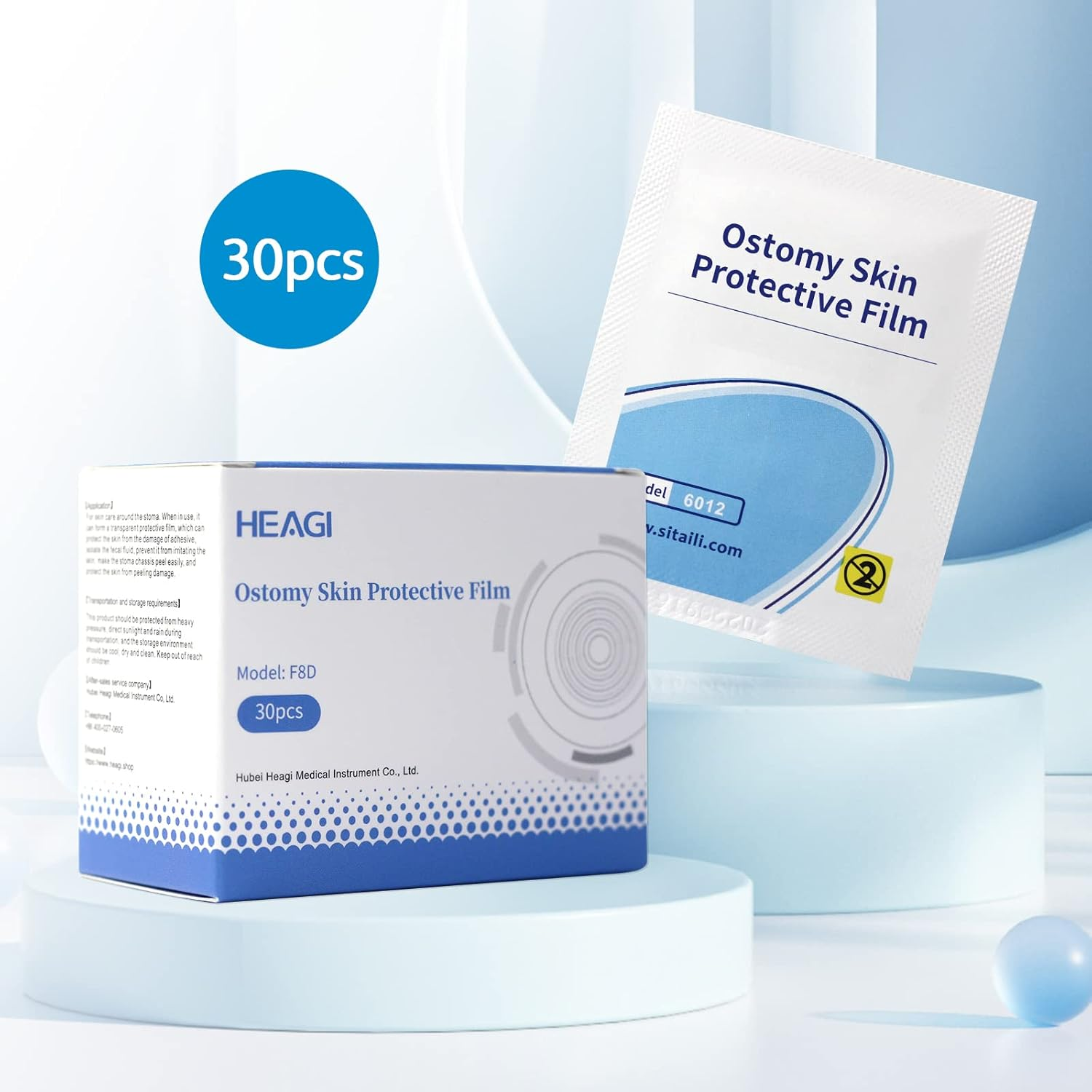 Barrier Wipes for Ostomy, No-Sting Ostomy Care Barrier Film Wipes-Ostomy Suppliers-30 X Individually Wrapped Skin Barrier Film Wipes