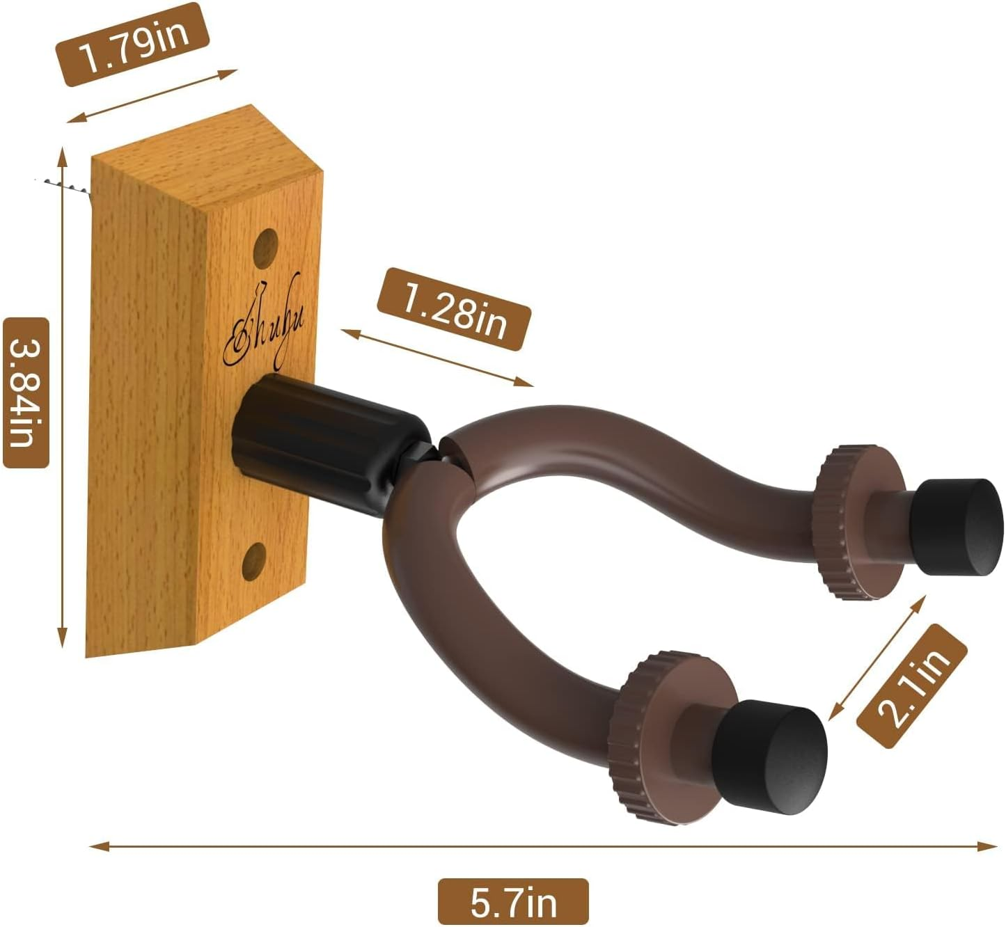 Ohuhu Guitar Wall Mount Hanger 4-Pack, Guitar Hanger Wall Hook Bracket Holder Stand for Bass Electric Acoustic Guitar Ukulele image number 1