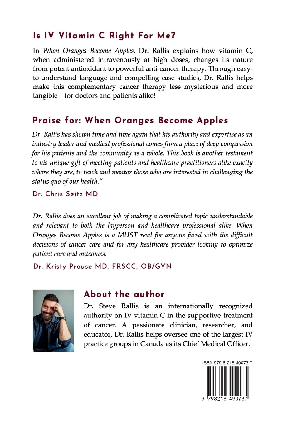 When Oranges Becomes Apples: What Your Oncologist Won'T Tell You about IV Vitamin C and Cancer