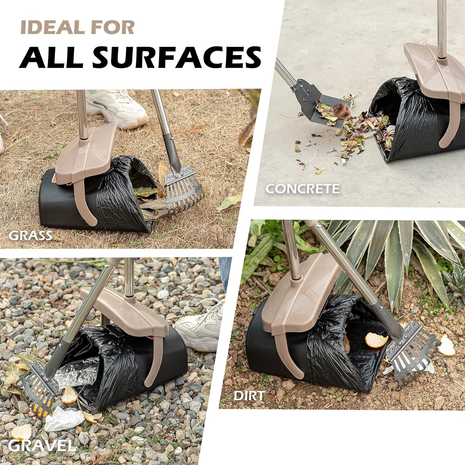 Pooper Scooper Large Swivel Bin,Heavy Duty Metal Rake&Spade for Large & Small Dogs Non-Breakable Dog Poop Scooper with 20 Waste Bags Easy to Clean Pet Waste Use on Grass, Dirt or Gravel - Pet Supplies image number 3