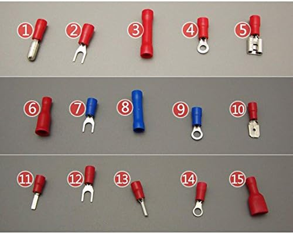 NUZAMAS Insulated Terminal Ratcheting Ferrule Crimper Plier Crimping Cable Capacity 0.25-2.5Mm&sup2; AWG 23-13 Includes 240 Terminals/Connectors image number 2