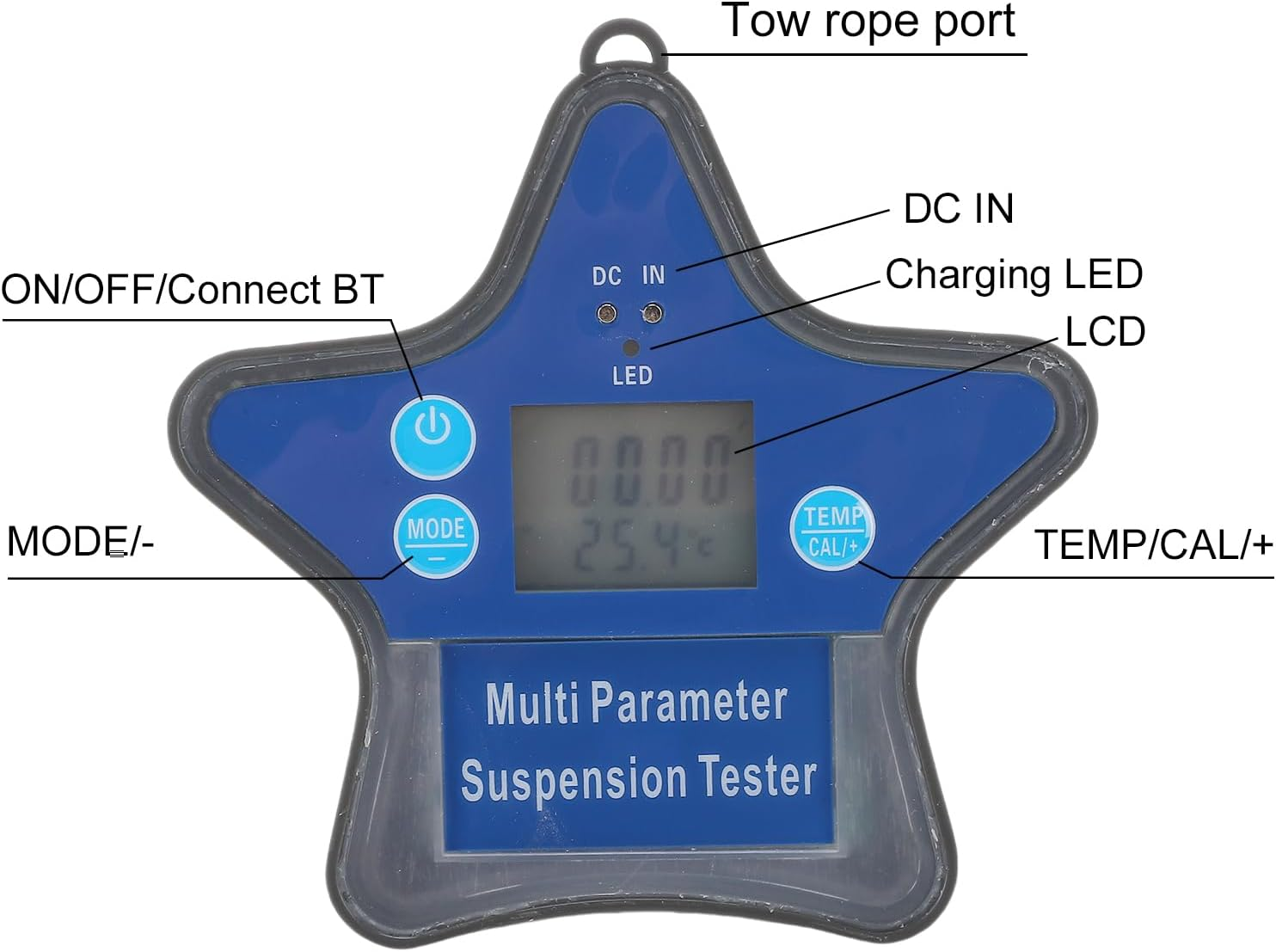 Water Quality Monitor, Detects PH, ORP, CL, EC, CF, TDS, Salt, S.G and Temperature, Bluetooth Nine in One Digital Water Tester for Aquaculture, Pool, Industrial Wastewater image number 3
