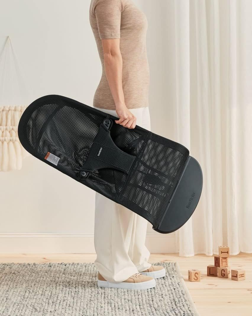 Babybj&ouml;rn Extra Fabric Seat for Bouncer, Mesh, Black image number 2