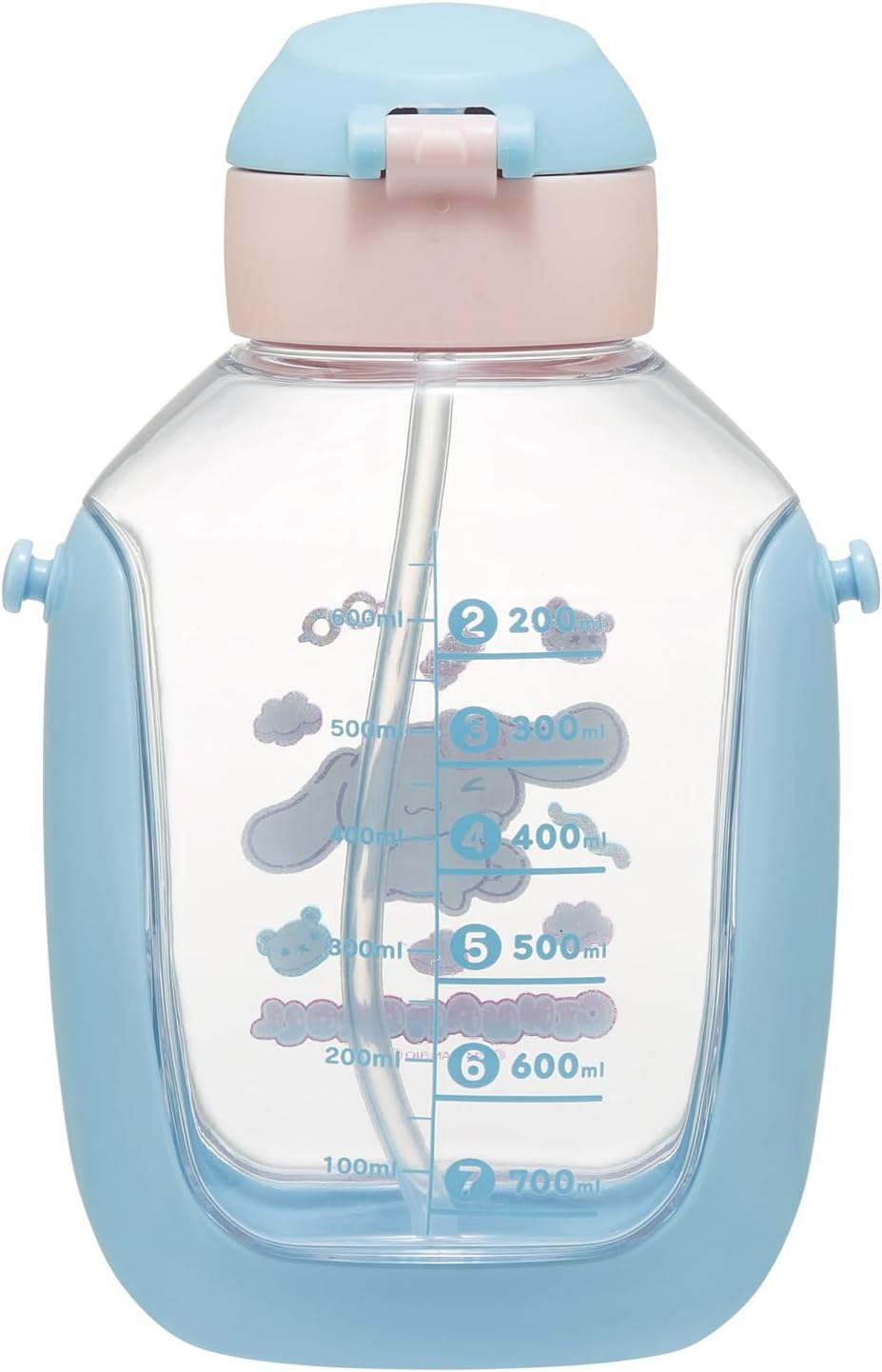 Skater PDSH8DX One Push Straw Bottle with Shoulder Belt, 27.5 Fl Oz (780 Ml), Sanrio Cinnamoroll, Mashugummy image number 2
