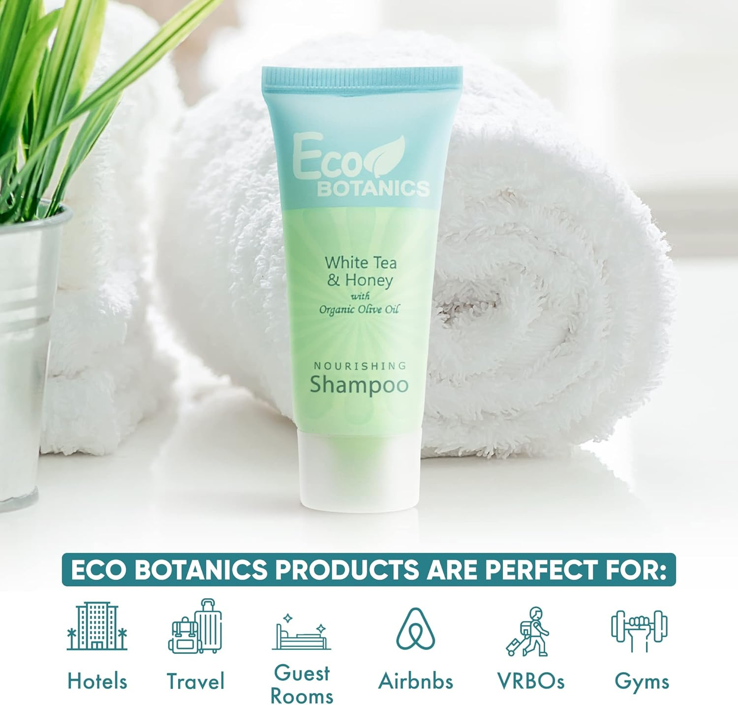 Eco Botanics Shampoo, 25Ml Tube with Twist Cap with Organic Olive Oil (Case of 300) image number 2