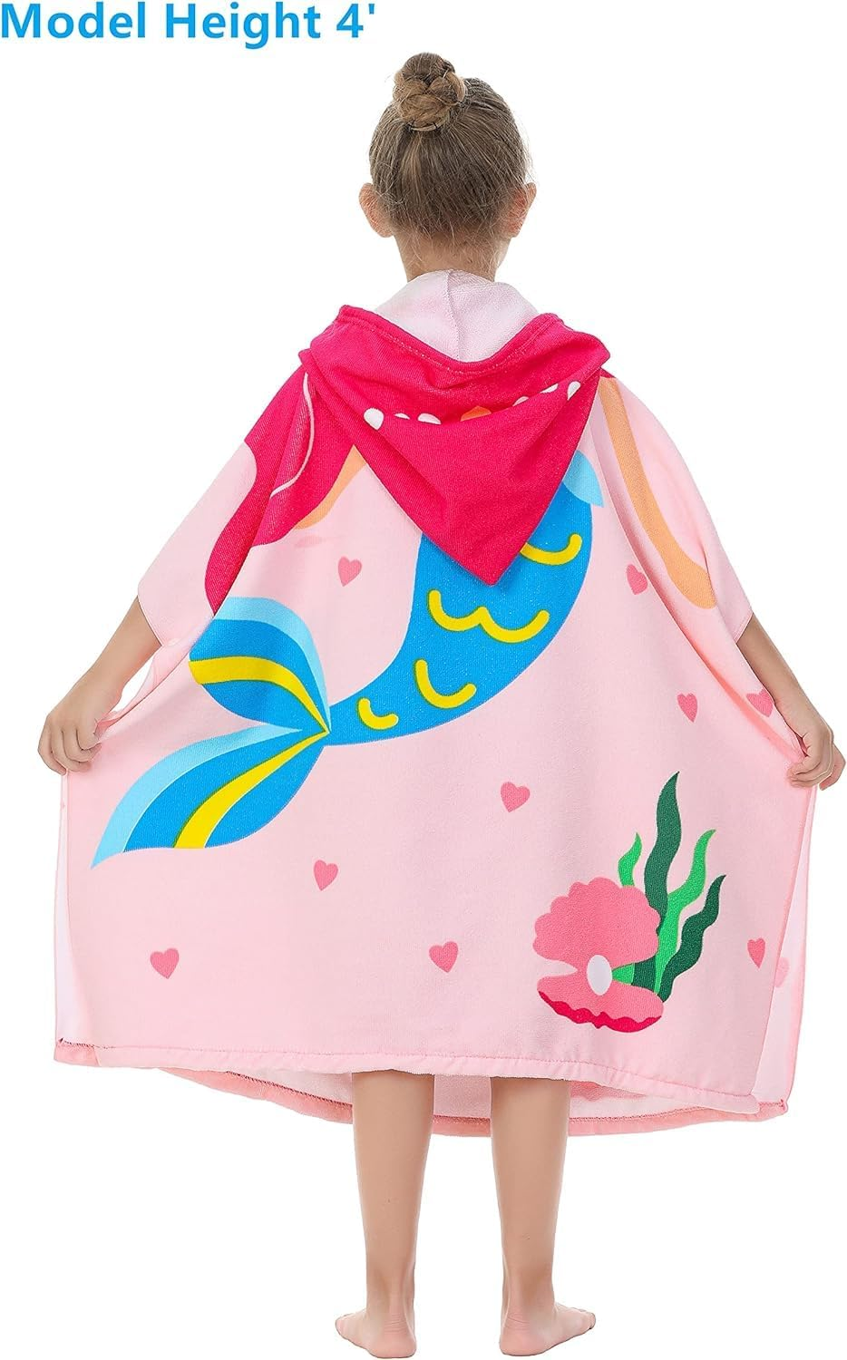 Kids Hooded Towel, Kids Bath Towel, Microfiber Bath Towel, Super Soft Robe Poncho Bathrobe, Swimming Beach Holiday Water Playing Pool Bath Cover Ups for 1 to 6 Years Toddler Boys Girls image number 5