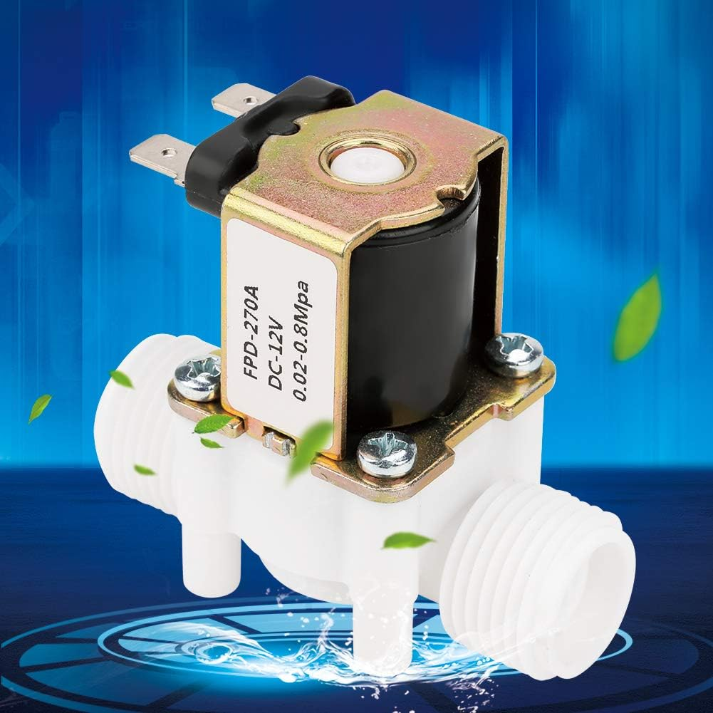 Jimdary FPD-270A 12V Plastic & Brass Solenoid Valve, G1/2 'NC' for Washing Machine, Water Dispenser & Garden Spray Irrigation image number 4