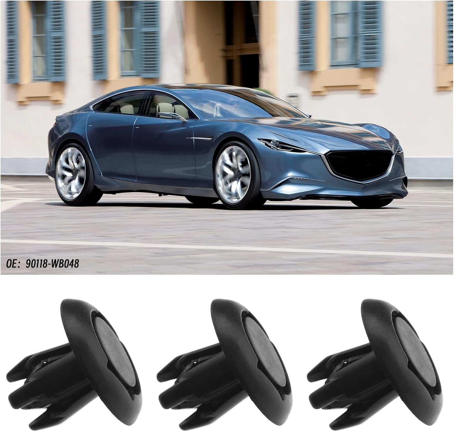 Emagtech 30PCS Car Front Bumper Trim Fastener Clips 90118-WB048 B45A56146A Compatible with CX-3 CX-5 2 3 Fender Liner Splash Shield Bumper Cover Clip Retainer image number 6