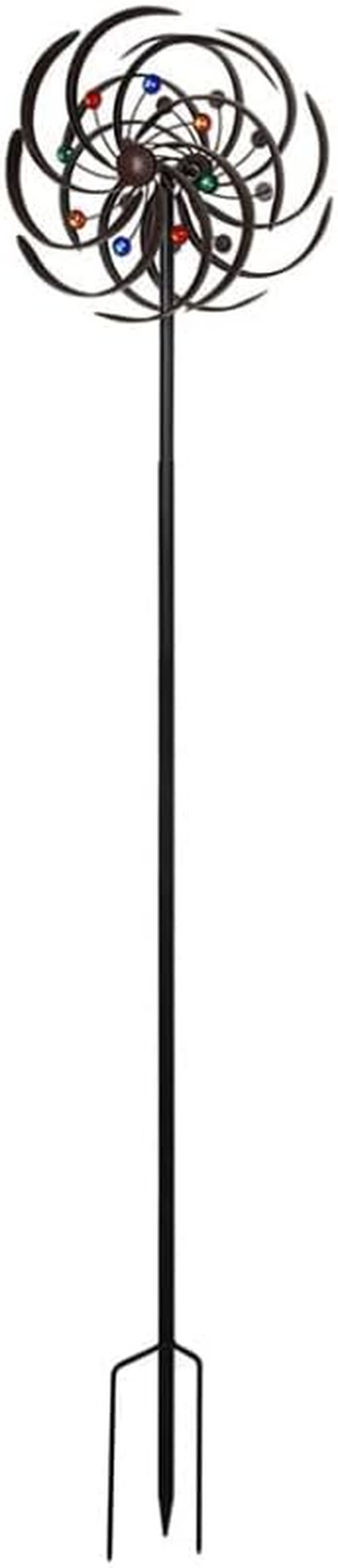 Solar Light Garden Windmill &ndash; Ornamental, Decorative, Backyard, Yard Wind Mill, Outdoor, Spinners, Metal, Steel, Bronze image number 4