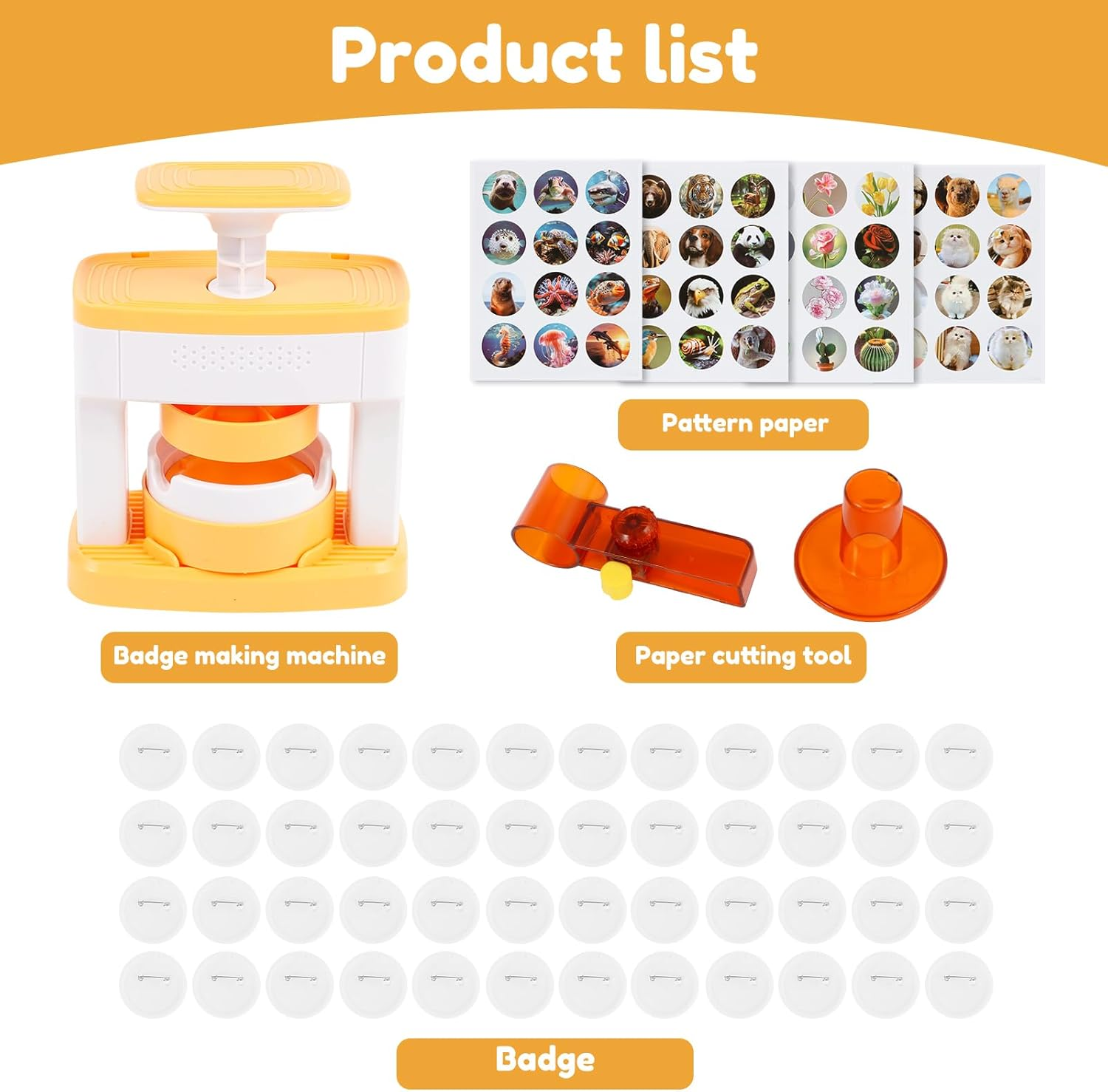 Badge Maker Machine for Kids, Solid Pin Maker, Versatile Creative Press Machine Badge Punch Kit, Portable Pin Badge Press Machine, Easy to Use Pin Badge Maker for Children image number 6