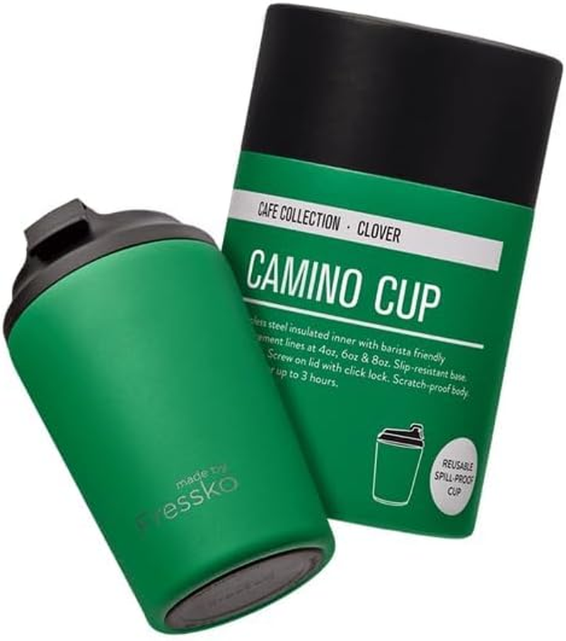 Made by Fressko Reusable Coffee Cup - Stainless Steel Insulated Mug - Leak Proof Travel Cup for Hot/Cold Drinks - 3 Hr Heat Retention - Fits Car Holders & Coffee Machines - Clover - 12Oz 340Ml image number 2