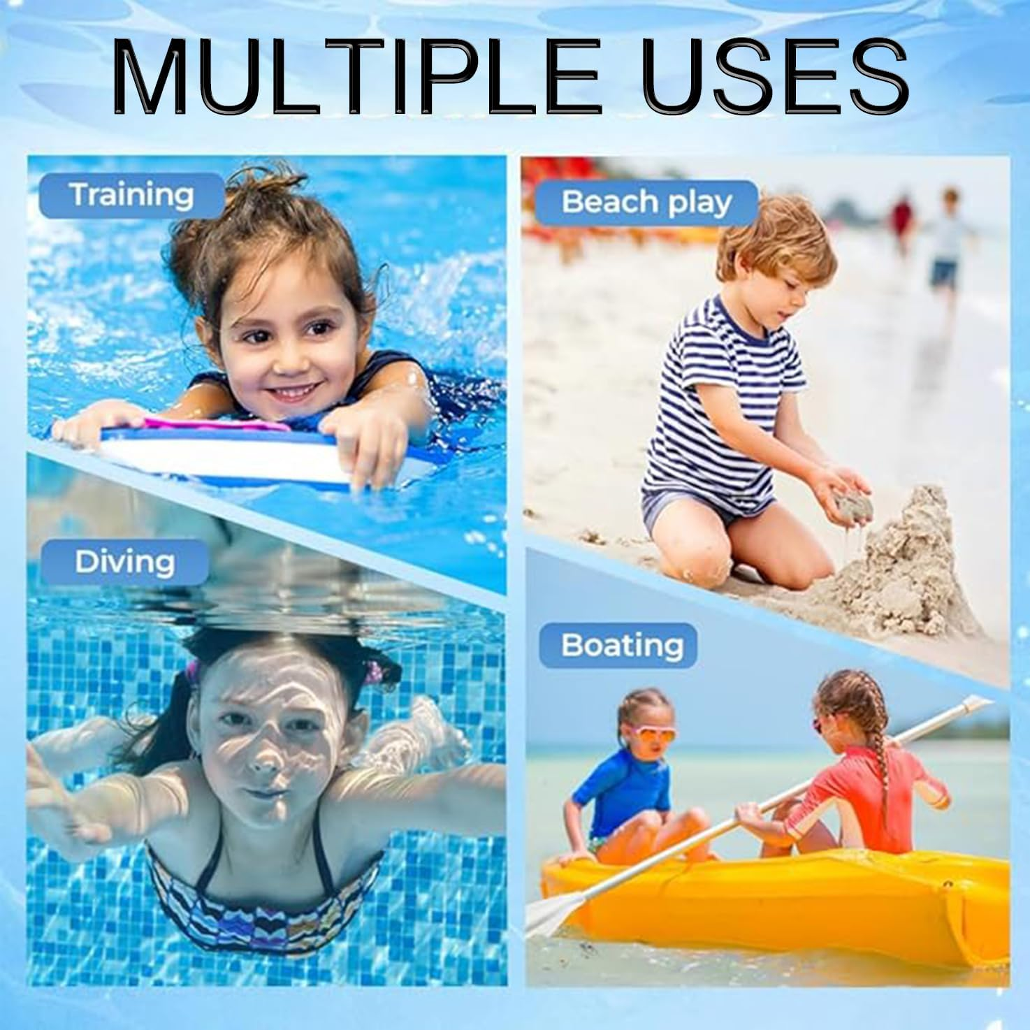 WADY Swim Goggles, Kids Swim Goggles Large Frame, Soft Silicone Frame and Strap, Anti-Fog, Watertight, UV Protection, Wide Vision, Swimming Glasses for Children and Early Teens - Purple Pink image number 3