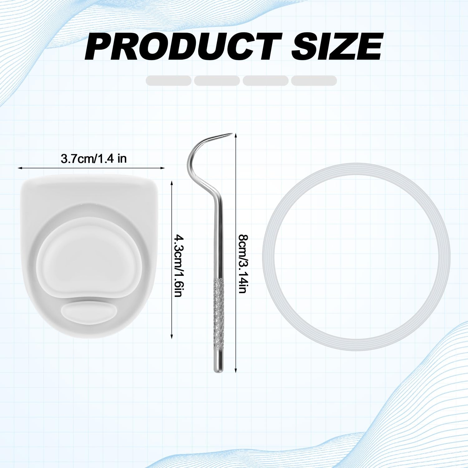 9Pcs Water Bottle Replacement Parts Compatible with Owala Freesip, Water Bottle Seal Ring & Replacement Stopper for Owala 16/19/24/25/32/40Oz Gasket Plug Accessories Bpa-Free (White) - Colorful image number 4