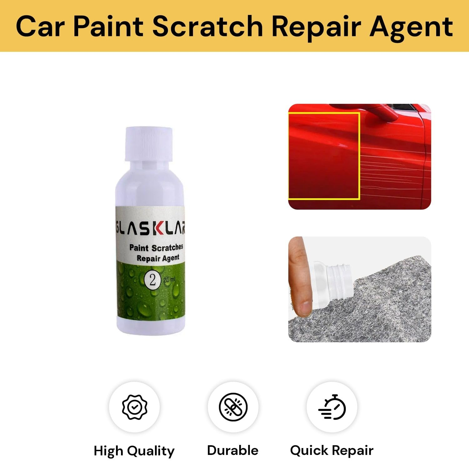 Car Scratch Remover & Paint Restorer, Instant Auto Touch-Up Solution, Wax Polish for All Paint Colors, Repair Swirls, Scuffs & Minor Scratches, Easy DIY Application