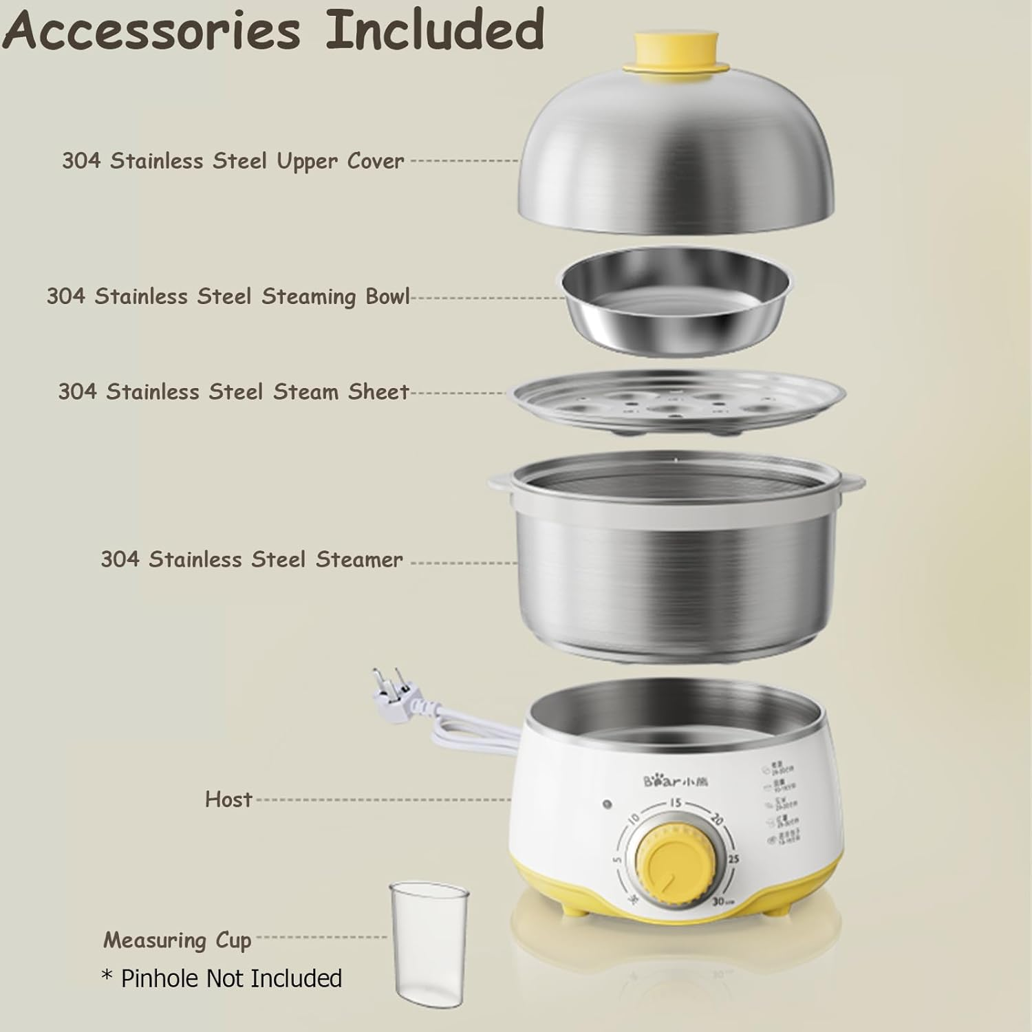 Rapid Egg Cooker, 14 Egg Capacity, Electric Egg Cooker with Auto Shut off for for Hard Boiled, Poached, Scrambled, Omelets, Steamed Vegetables, Seafood, Dumplings & More image number 3