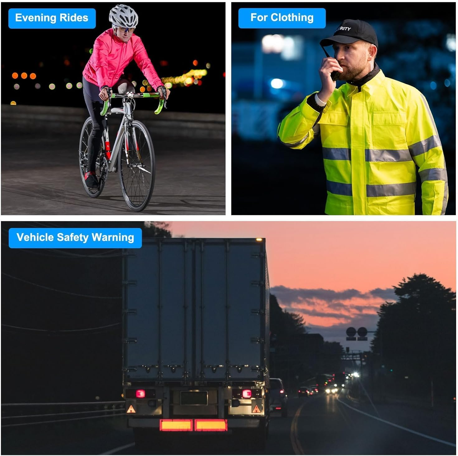 50Pcs Warning Reflective Stickers Safety Reflective Stickers, Night Warning Stickers,Waterproof Safety Warning Tape for Vehicle, Bicycles, Motorcycles, Reflective Stickers, Reflective Tape image number 6