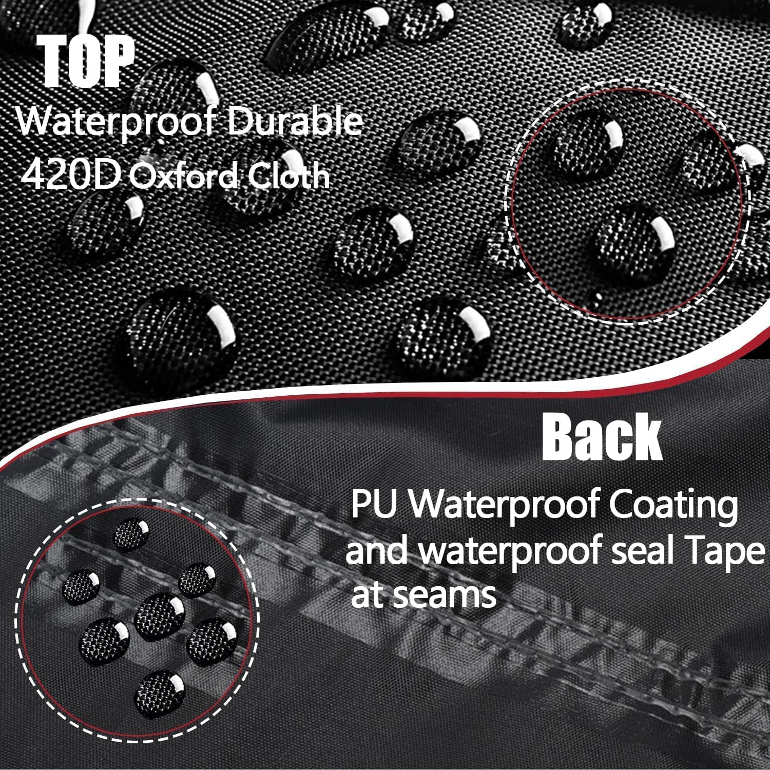 Clawscover 116" XXXL Motorcycle Covers Waterproof Outdoor,Heavy Duty Fadeless 420D Polyester Cloth All Season Anti-Uv Touring Scooter Cover Accessories,For Harley Davidson Honda Kawasaki Yamaha Suzuki