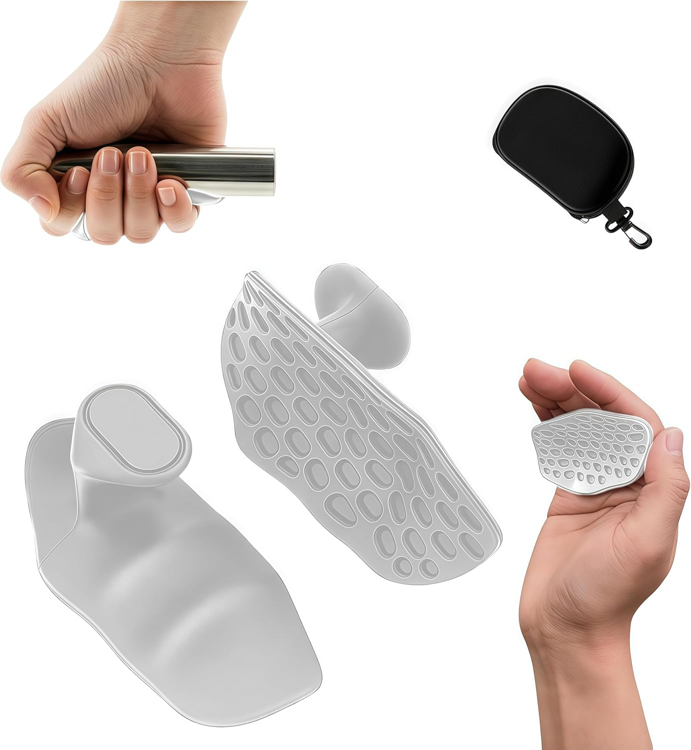 Rubber Gym Grips Fingerless Workout Grips - Ergonomic Rubber Hand Protector Gloves for Weight Lifting, Pull-Ups, Gym Training and Exercise, for Men and Women