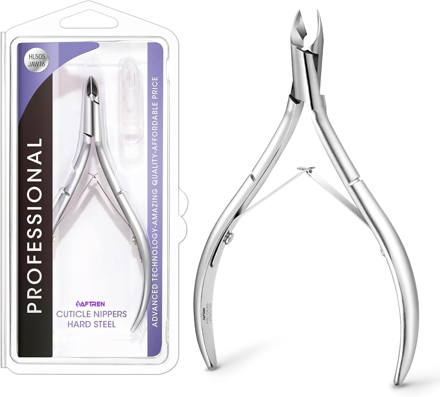 Cuticle Scissors 16 Jaws Professional Cuticle Nail Clippers Cuticle Nippers Sharp Blades Double Spring Stainless Steel Cuticle Nail Clippers Manicure Tools image number 4