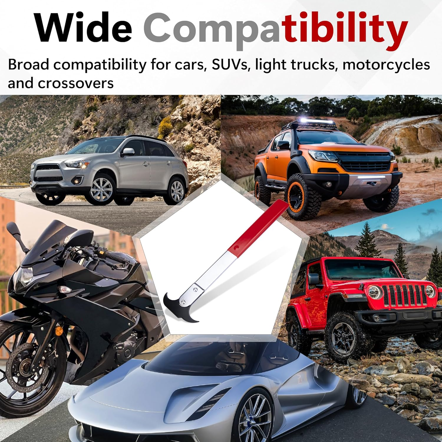 Ecocstm Seal Puller Tool, Oil Seal Removal Tool with Dual Hook, Universal Wheel Seal Twister Puller, Heavy Duty Seal Puller and Installer Kit for Oil and Grease Seals Removal image number 1