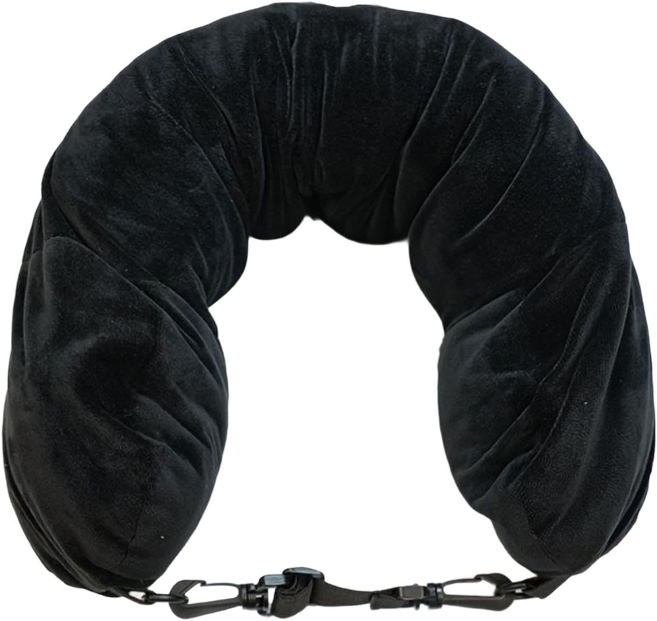 Baotyjie Travel Neck Pillow Stuffable Neck Pillow Case Cover,Carry on Luggage Soft, Fillable Travel Pillow, Storage Bag, Black