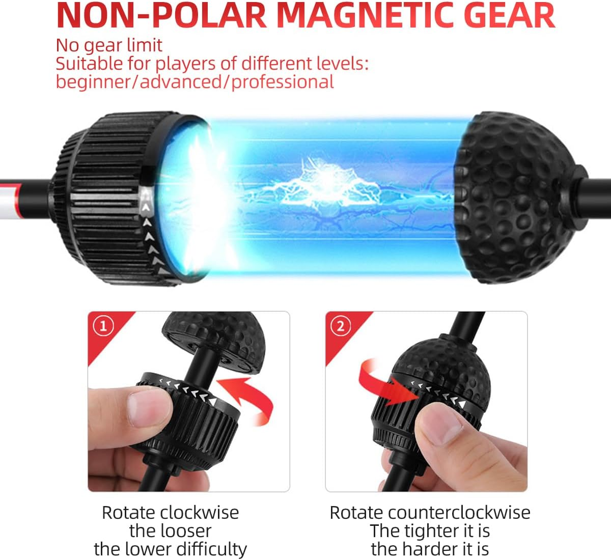 Golf Swing Trainer Stick Rhythm Corrector Trainer Aid Golf Practice Stick for Strength Flexibility and Tempo Training Golf Accessories Indoor Outdoor Adjustable