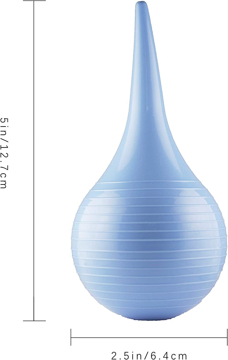 (90Ml) Rubber Suction Ear Syringe, Hand Bulb Syringe Ear Washing Squeeze Bulb- Blue Smooth image number 4