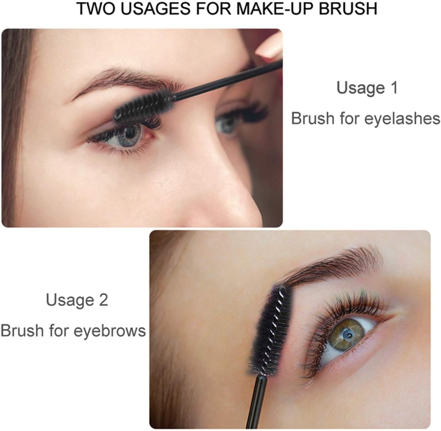 100Pcs Disposable Eyelash Spoolies Brushes, Mascara Applicator Wands, Eyebrows Brush for Extension and Eyebrow Brush(Black) image number 6