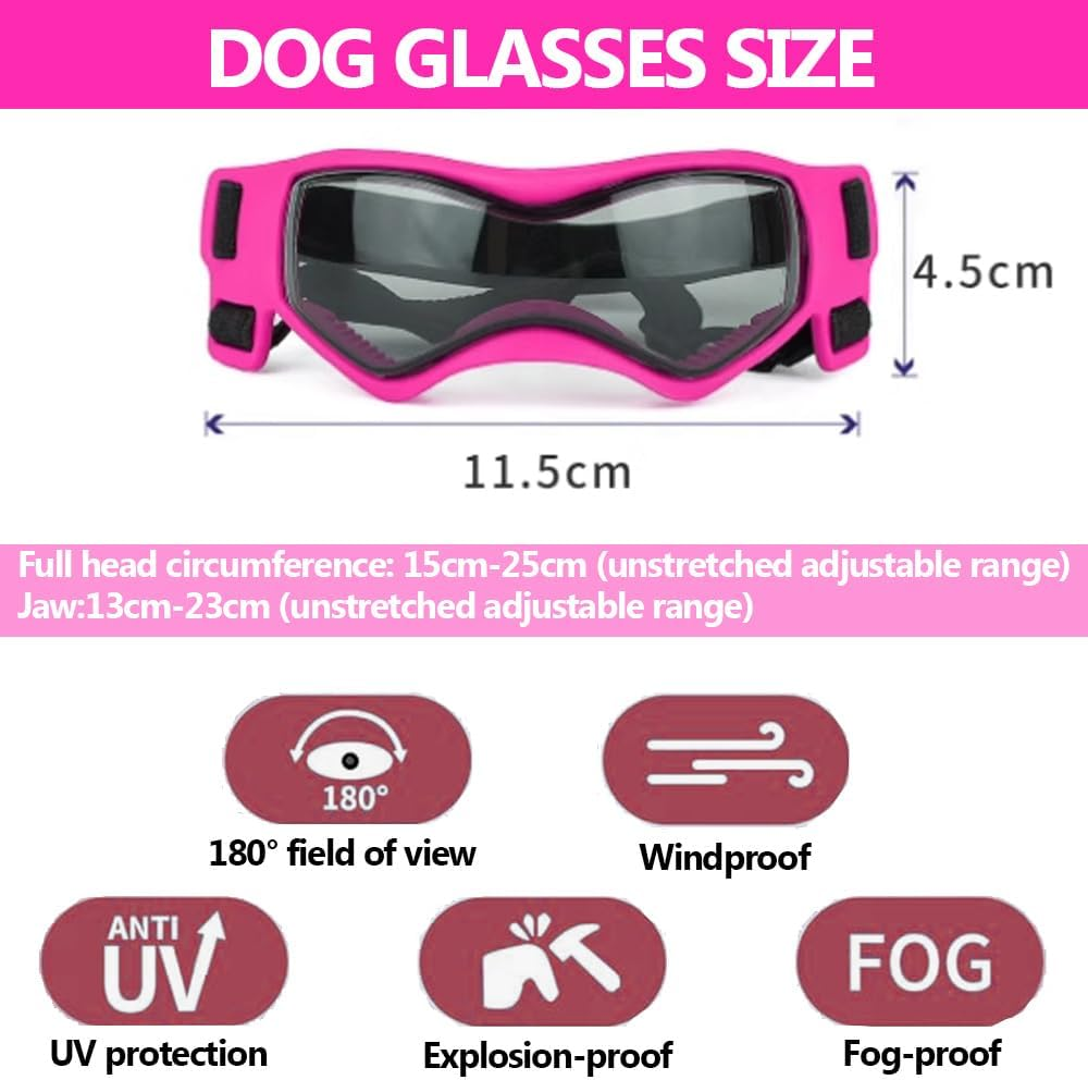 Dog Helmet and Goggles, Cat and Dog Sunglasses with UV Protection, Pet Motorcycle Helmet, Adjustable Helmet with Ear Holes, Dog Hard Hat Set for Small Medium Large Dogs (Pink, S) image number 4