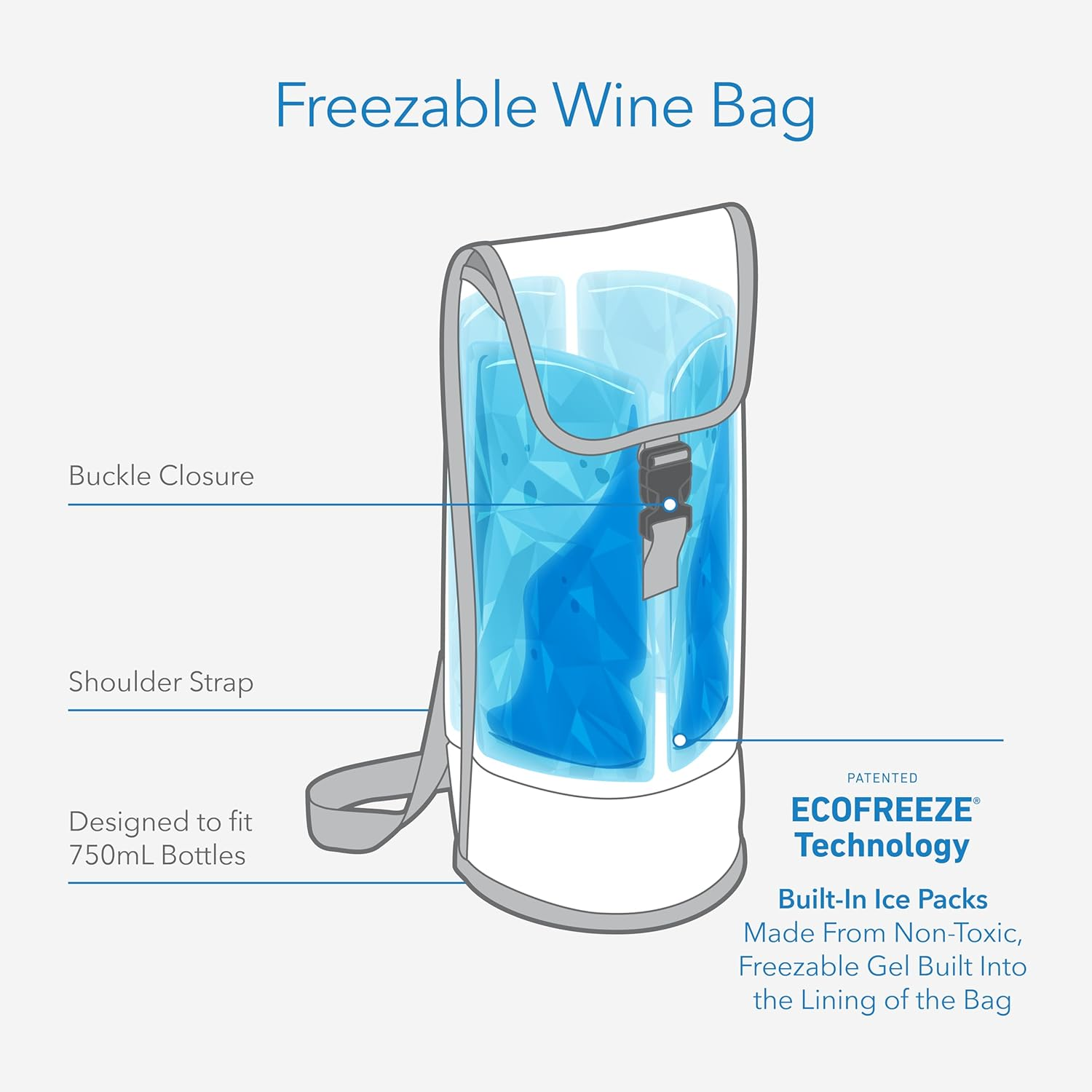 Packit Freezable Wine, Black Bag, Large image number 4